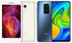 Generaciones aparte: La Nota 4 de Redmi y la Nota 9 de Redmi. (Fuente de la imagen: Xiaomi - editado).