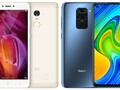 Generaciones aparte: La Nota 4 de Redmi y la Nota 9 de Redmi. (Fuente de la imagen: Xiaomi - editado).