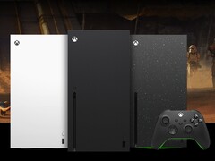 Xbox Series X en blanco (izquierda), negro (centro) y la Galaxy Black Special Edition (derecha). (Fuente de la imagen: Microsoft)