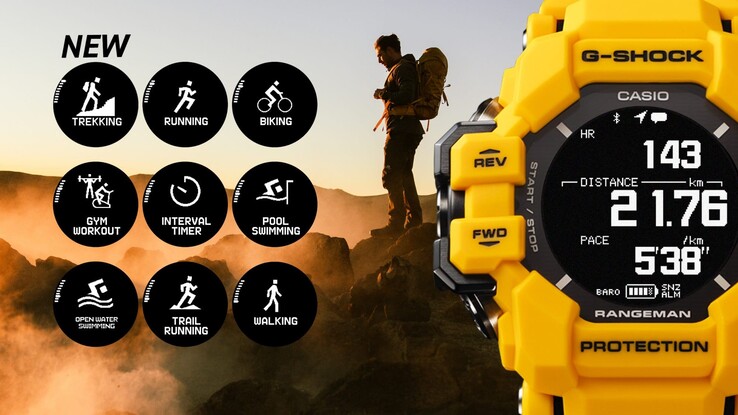 El RANGEMAN realiza un seguimiento de 9 tipos de actividades al aire libre en todo el mundo. (Fuente: Casio)