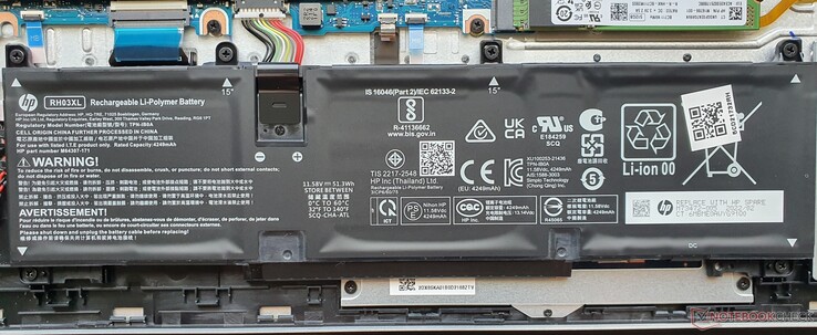 batería de 51 Wh. También disponible con una capacidad de 43 Wh (~50 gramos más ligera)