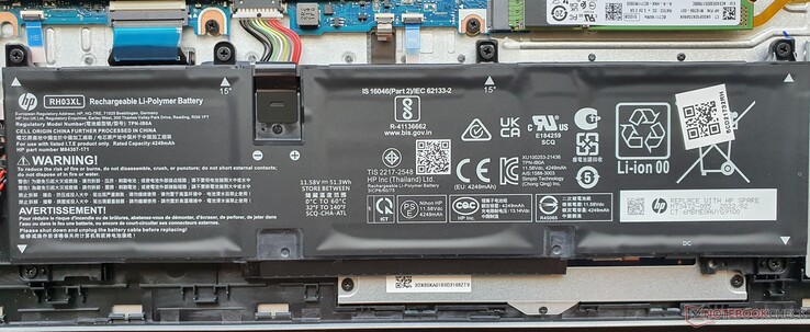 batería de 51 Wh. También disponible con una capacidad de 43 Wh (~50 gramos más ligera)