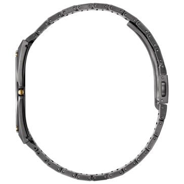 Vista lateral del Citizen Eco-Drive One AR5065-54W, en la que se aprecia su caja ultraplana y su brazalete de acero inoxidable.