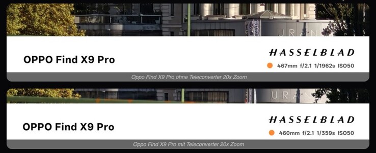 Al utilizar el objetivo externo, la velocidad de obturación y/o los valores ISO cambian significativamente, lo que indica una pérdida de luz.