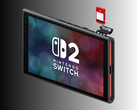 Nintendo Switch 2 fotografiada con la tarjeta llave (Fuente de la imagen: Nintendo of America con modificaciones)