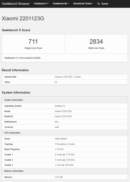 (Fuente de la imagen: Geekbench)