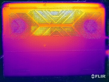 Temperaturas de la superficie durante la prueba de resistencia (parte inferior)