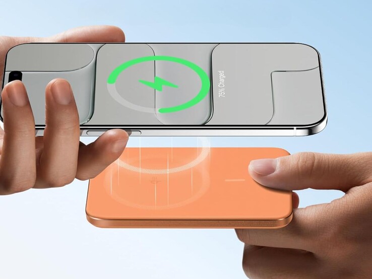 La batería Anker Nano Power Bank (5K, MagGo, Slim) en naranja cósmico