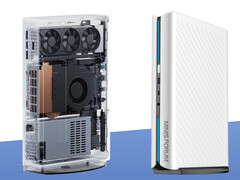 El AtomMan G1 Pro cuenta con una RTX 5060 de sobremesa. En la imagen: una imagen promocional del mini PC para juegos. (Fuente de la imagen: Minisforum)