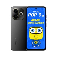 El Tecno Pop 9 5G en un colorway Negro Sombra (Fuente de la imagen: Tecno)