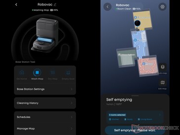 aplicación eufy en modo oscuro.