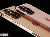 Se cree que la serie iPhone 13 Pro llegará en cuatro colores, entre ellos el dorado y el bronce. (Fuente de la imagen: LetsGoDigital)
