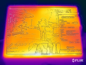 Temperaturas de la superficie de la prueba de tensión (arriba)